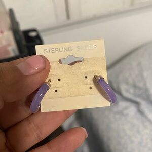 Sterling silver jade hoops